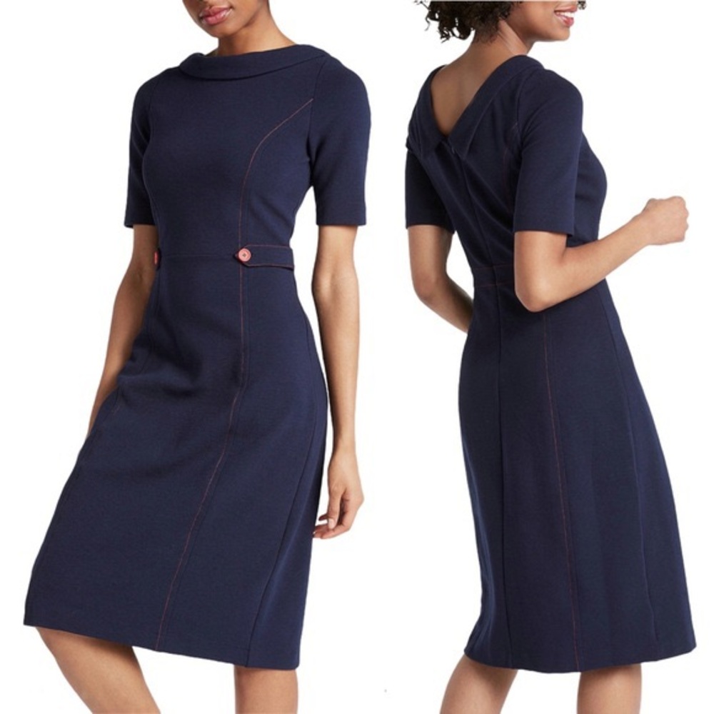 Boden Navy Betty Ottoman Dress